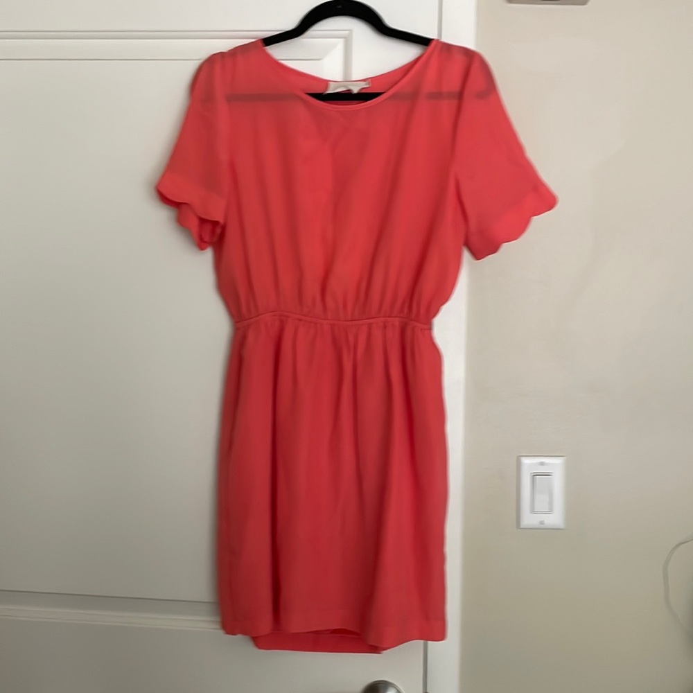 LUSH dress with super cute scallop details and peek a boo back